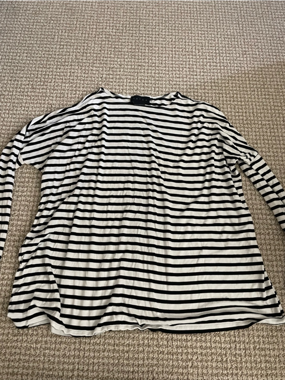 Hatch Maternity Black & White Striped Long Sleeve Tee